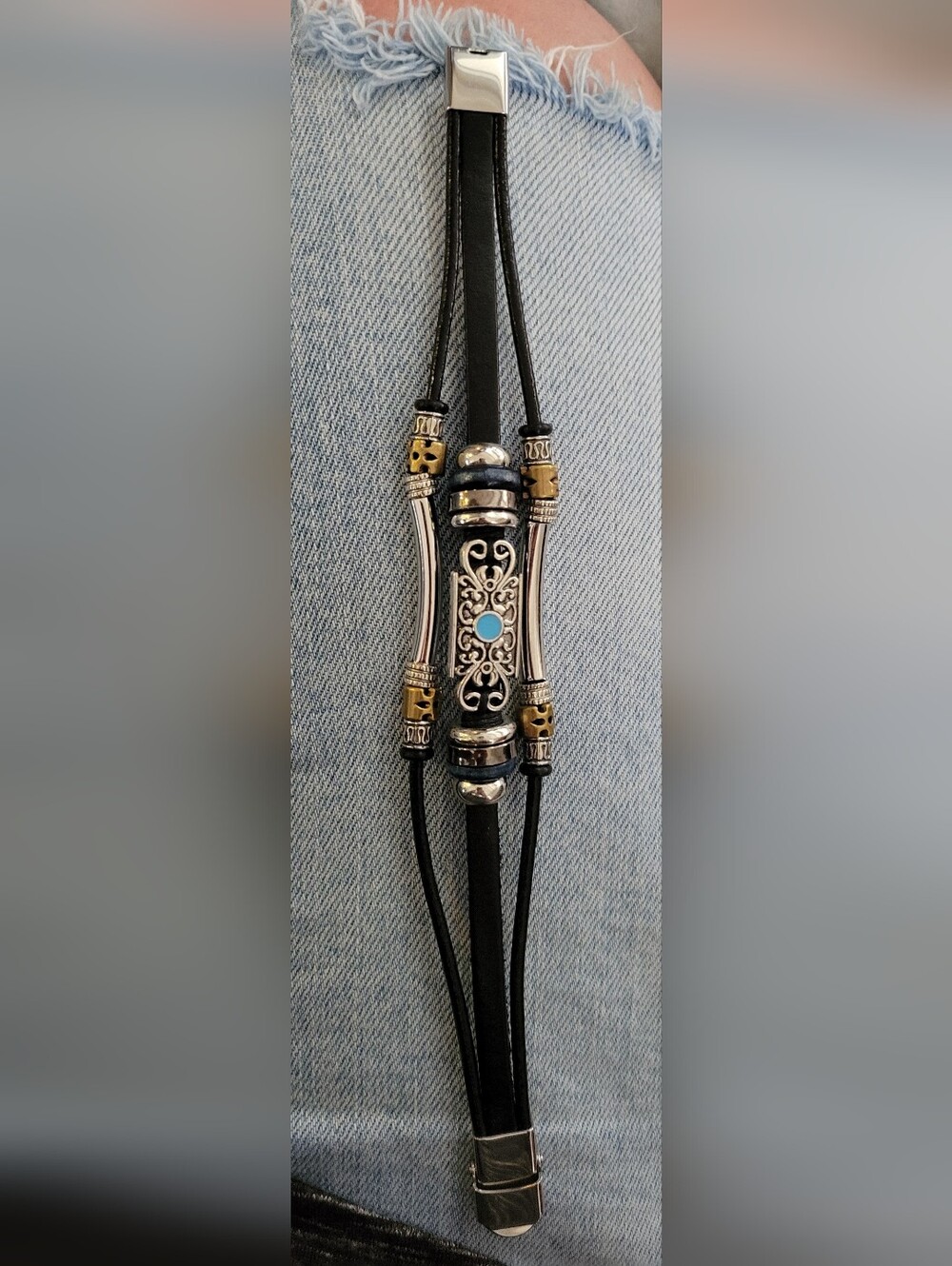 Black Beaded Boho Bracelet-NEW!